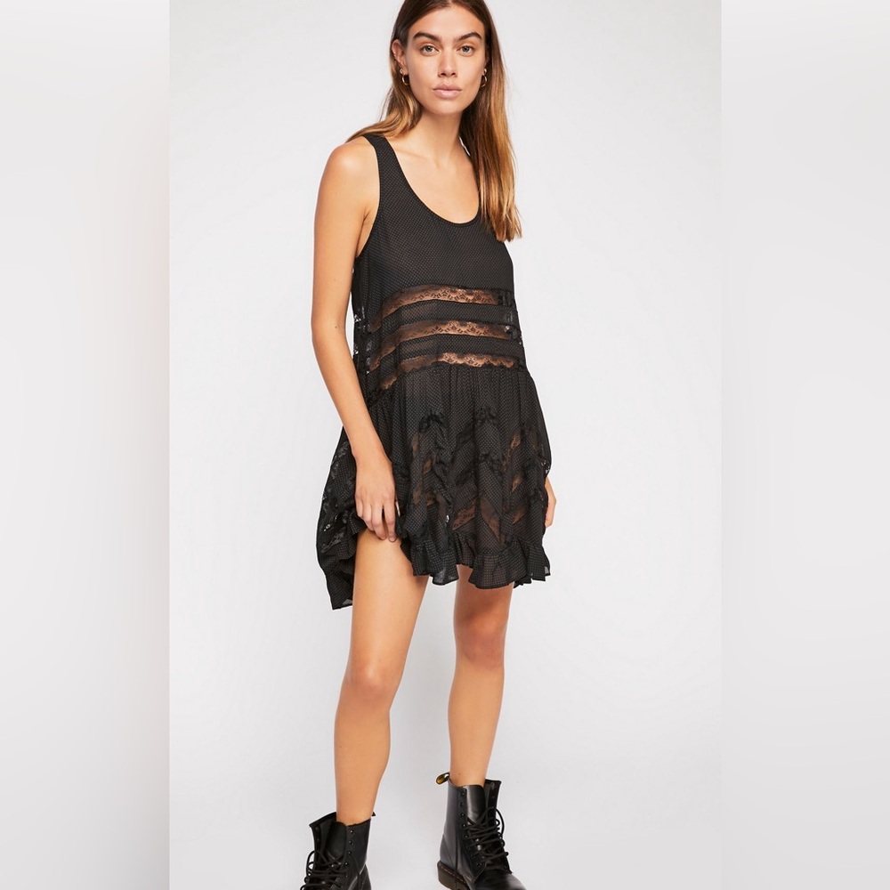 Free People Voile and Lace Trapeze Slip - Picture 2 of 4